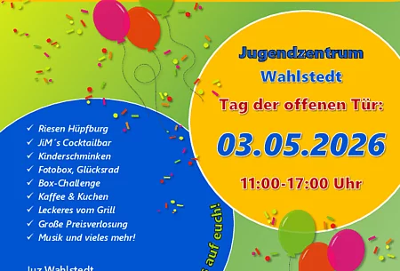 Plakat Tag der offenen Tür Jugendzentrum Wahlstedt